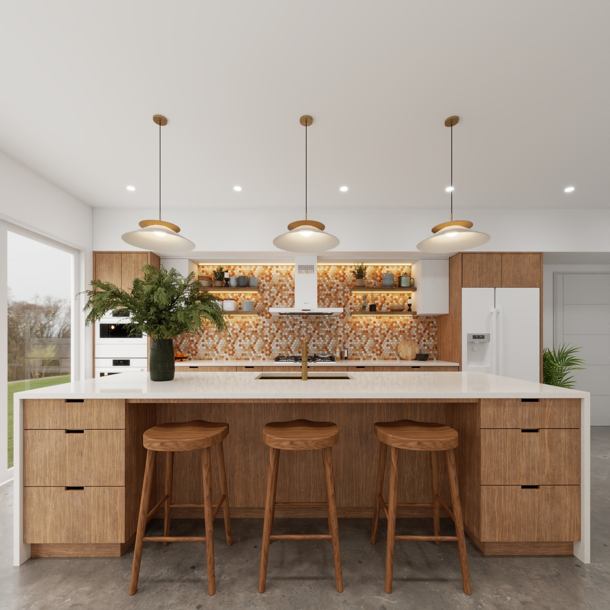 Design de cozinha acolhedora em casa de campo em Sorocaba-SP, destacando interiores rústicos e funcionais para momentos em família - Studio Poen Arquitetura